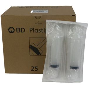 BD Plastipak injectiespuit 100ml 3-delig met cathetertip 25 stuks (300605)