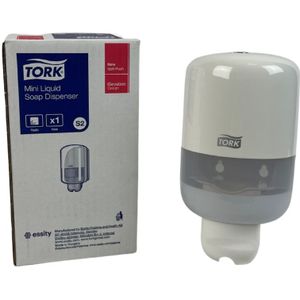 Tork Mini Vloeibare Zeep Dispenser, wit S2, kunststof, Elevation-Line, 1 stuk (561000)