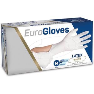 Eurogloves Handschoenen Latex Poedervrij Wit (100 stuks) -  M