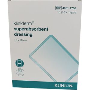 Kliniderm superabsorbend verband, 15 x 20cm, steriel, 10 stuks