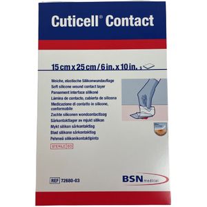 Cuticell Contact Siliconen Wondcontactlaag 15cm x 25cm, 5st (72680-03)