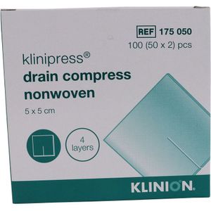 Klinion Klinipress drain kompres nonwoven 5x5cm 100 stuks