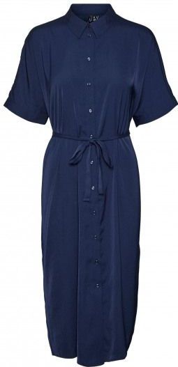Vero Moda Katrine S/S Calf Dress WVN Navy Blazer BLAUW XS