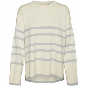 Vero Moda Vmsaba Ls O-Neck Stripe Pullover BEIGE M