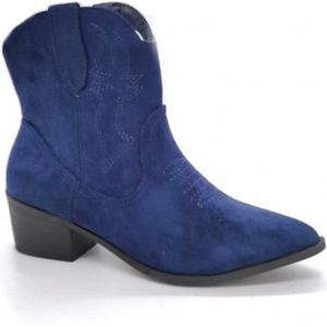 Mode-Mania Dames Westernlaars Blauw BLAUW 36
