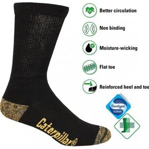 CAT Diabetes Werksok Zwart 3-Pack - Maat 39-42