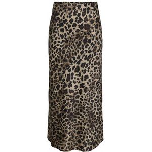 Only Onlchico Ankel Satin Skirt Taupe Leo LEOPARD L