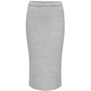 Only Onljeanett Life Mid Rib Skirt Grey Melange GRAU L