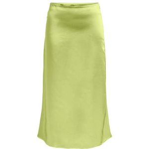 Only Mayra Hw Long Satin Aop Skirt Celery Green GROEN 36