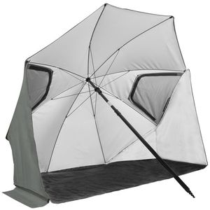 VirtuFit Strandparasol Premium - Windscherm - 225cm - Grijs - Visparaplu