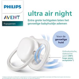 Philips Avent Ultra Air Night-time 0-6M SCF376/18 Fopspeen