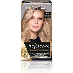 L'Oréal Paris Préférence 8.1 Licht Asblond Haarkleuring - 1+1 Gratis