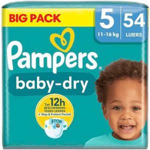 Pampers Baby-Dry Maat 5 Luiers - Pampers 4 voor 60.00