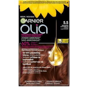 Garnier Olia 5.5 Mahonie Lichtbruin Permanente Haarkleuring - Nutrisse en Olia 2 voor 20.00