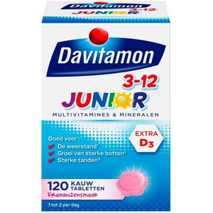 Davitamon Junior 3+ Framboos Kauwtabletten - Gratis thuisbezorgd