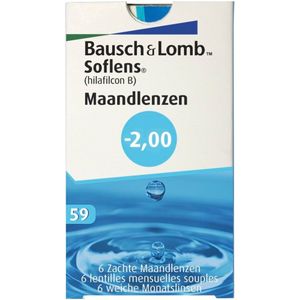 -2.00 - SofLens® 59 - 6 pack - Maandlenzen - BC 8.60 - Contactlenzen