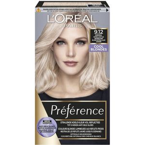 L'Oréal Paris Préférence Cool Blondes 9.12 Zeer Licht Parelmoer Asblond Haarkleuring - 1+1 Gratis