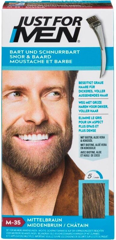 Just For Men Snor & Baard M-35 Middenbruin Haarkleuring - Just For Men 2.00 korting