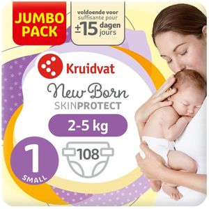 Kruidvat 1 NewBorn Small Luiers Jumbopack - Kruidvat en Pampers NewBorn