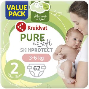 2+2 Gratis: Kruidvat Pure & Soft 2 Newborn Mini Luiers Valuepack - 2+2 Gratis