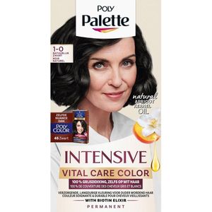 Poly Palette Intensive Vital Care Color 1-0 Natuurlijk Zwart Haarkleuring - 1+1 Gratis