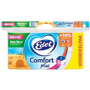 Edet Comfort Plus Toiletpapier met Stro - 1+1 Gratis