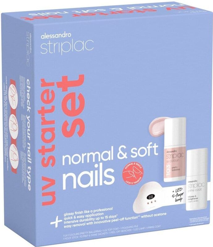 alessandro - Striplac - UV Nagellak Set - Inclusief LED-lamp - Voor Normale & Zachte Nagels