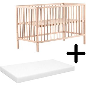 Cabino Baby Bed Mees Naturel 60 x 120 cm Met Matras