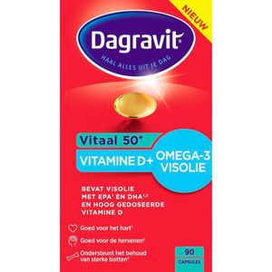 Dagravit Vitaal 50+ Vitamine D + Omega-3 Visolie Capsules - 1+1 Gratis