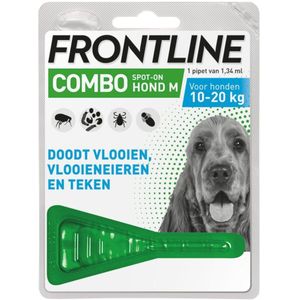 Frontline Combo Hond M 10-20kg Vlooien- en Tekenbehandeling