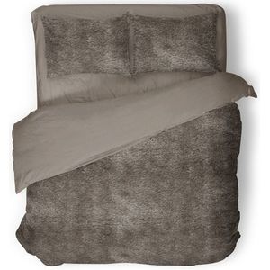 Eleganzzz Dekbedovertrek Flanel Fleece Taupe Grey Dekbedovertrek % flanel fleece dekbedovertrekken