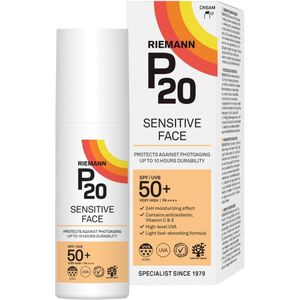 P20 Sensitive Face SPF50 Zonnebrandcrème - 1+1 Gratis