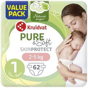 Kruidvat Pure & Soft 1 Newborn Small Luiers Valuepack - Kruidvat en Pampers NewBorn