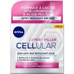 NIVEA Cellular Expert Filler Hyaluronzuur Anti-Age Dagcreme SPF 15 - Gezichtscreme - Gezichtsverzorging - 50 ml
