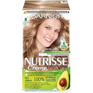 Garnier Nutrisse Ultra Crème 8 Licht Blond Permanente Haarkleuring - Nutrisse haarkleuring 2 voor 20.00