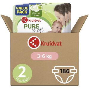 Kruidvat Pure & Soft 2 Newborn Mini Luiers Volumedoos