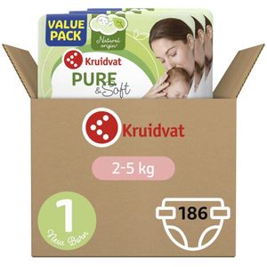 Kruidvat Pure & Soft 1 Newborn Small Luiers Volumedoos