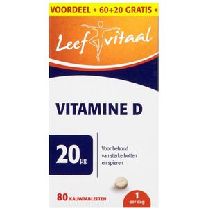 Leefvitaal Vitamine D Kauwtabletten - 1+1 Gratis