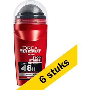L'Oreal Men Expert Deo roller Stress Anti Perspirant (6 stuks - 50 ml)