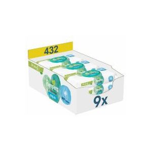 Pampers Harmonie Aqua billendoekjes | 432 doekjes | 0% plastic | 99% water (9 x 48 stuks)