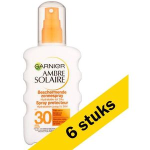 6x Garnier Ambre Solaire zonnespray factor 30 (200 ml)