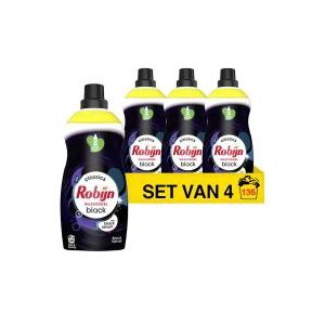 Robijn Klein & Krachtig vloeibaar wasmiddel Black Velvet 1190 ml (4 flessen - 136 wasbeurten)