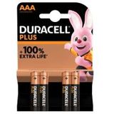 Duracell Plus 100% Extra Life AAA / MN2400 / LR03 Alkaline Batterij (4 stuks)