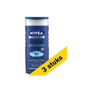 3x Nivea Cool Kick douchegel for men (250 ml)