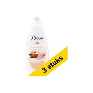 3x Dove Purely Pampering Bath Cream Almond Hibiscus (750 ml)