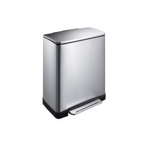 EKO E-Cube Pedaalemmer 46 Liter (28+18L) - Mat RVS - Soft-close - Fingerprintproof