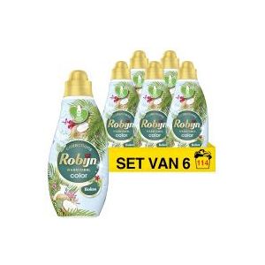 Robijn Klein & Krachtig vloeibaar wasmiddel Kokos Sensation 665 ml (6 flessen - 114 wasbeurten)