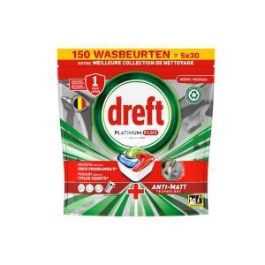 Dreft All-in-One Platinum Plus Vaatwastabletten Original (5 zakken - 150 vaatwasbeurten)