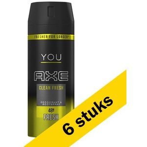 Axe YOU Clean fresh deodorant - body spray (6x 150 ml)
