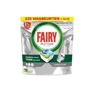 Fairy All-in-One Platinum vaatwastabletten regular (3 zakken - 225 vaatwasbeurten)
